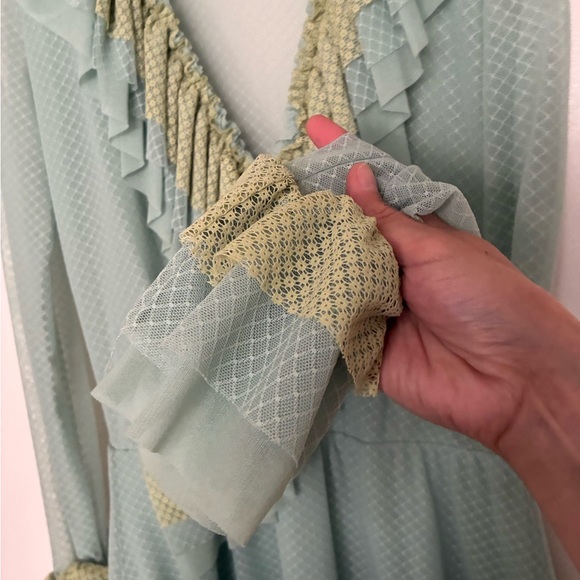 Women's Mint Green Ruffle Midi Dress - Picture 4 of 7